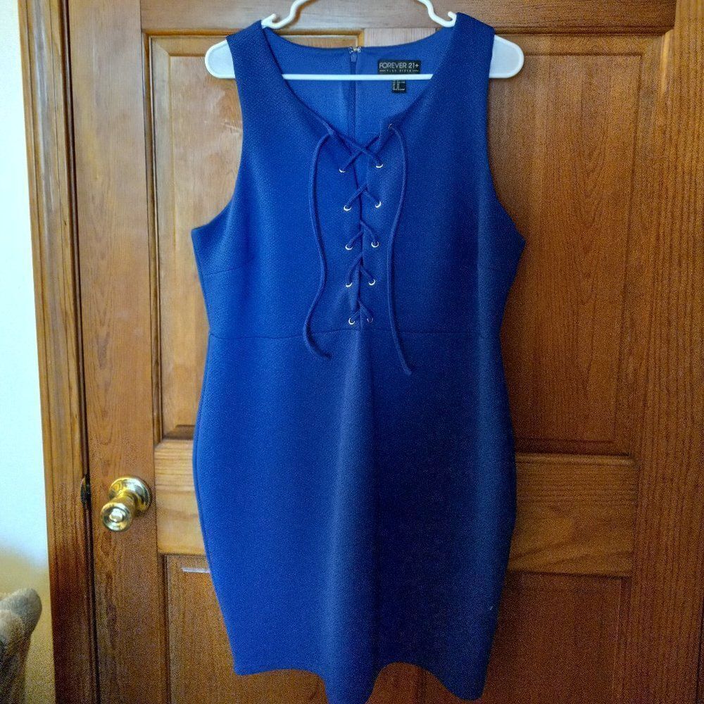 Forever 21Blue lace-up Dress